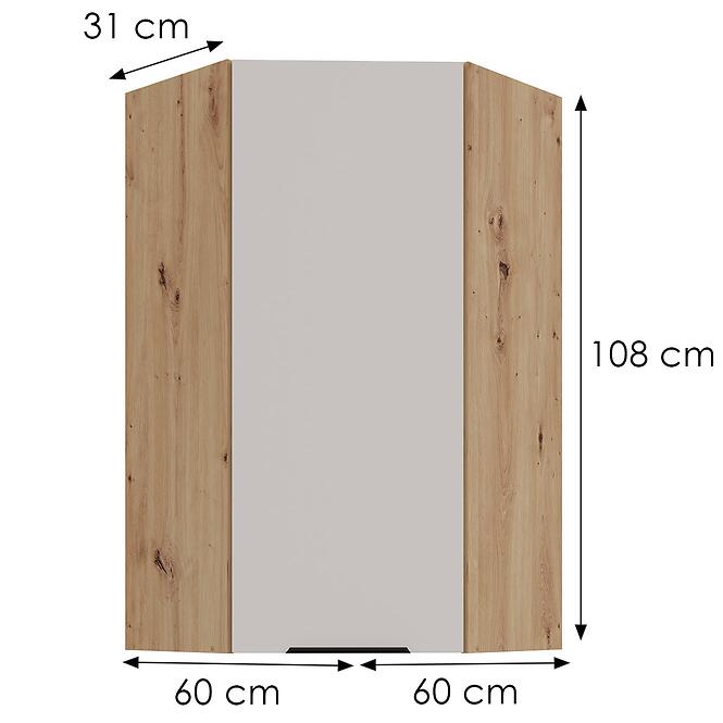 Konyhaszekrény Solea cashmere/artisan 60x60 GN-108 1F (45°),3