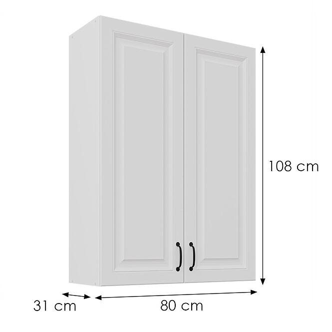 Konyhaszekrény Stilo fehér matt/fehér 80G-108 2F,3
