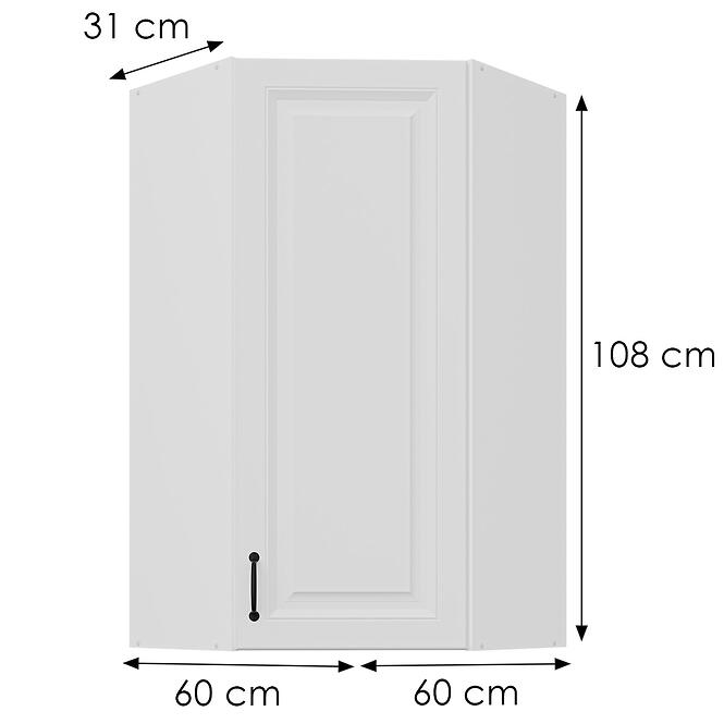 Konyhaszekrény Stilo fehér matt/fehér 60x60 GN-108 1F (45°),3