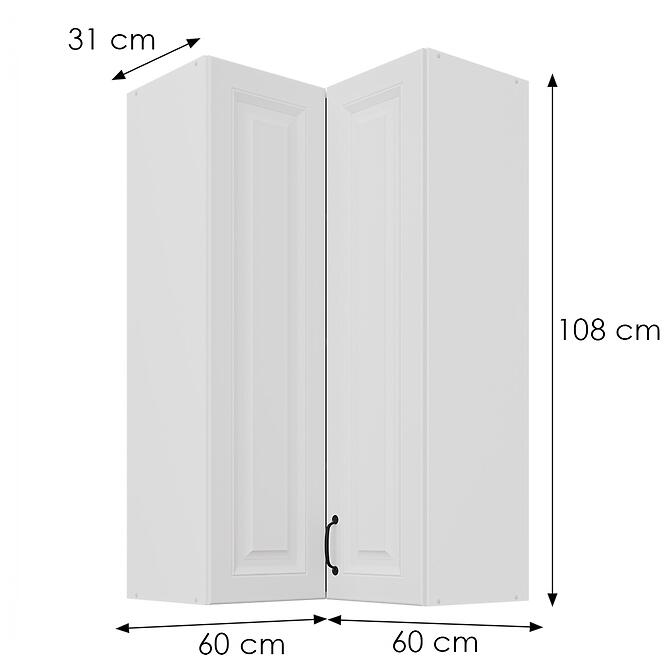 Konyhaszekrény Stilo fehér matt/fehér 60x60 GN-108 2F (90°)