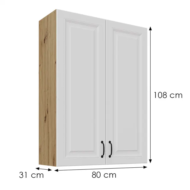 Konyhaszekrény Stilo fehér/artisan 80G-108 2F
