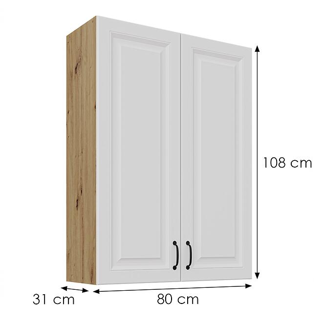 Konyhaszekrény Stilo fehér/artisan 80G-108 2F