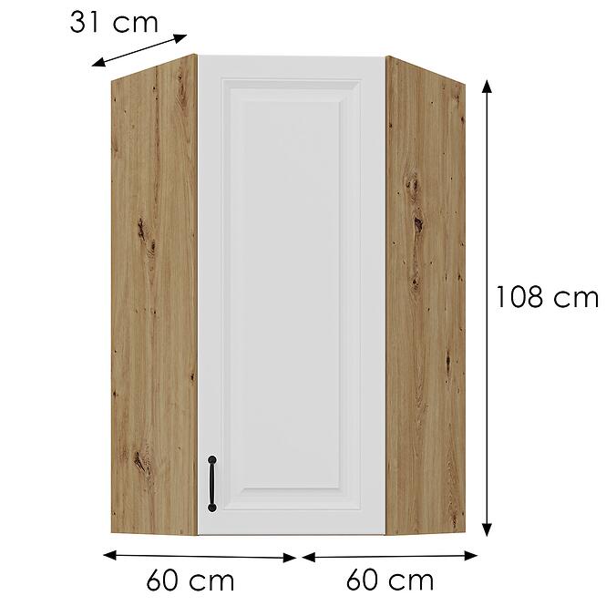 Konyhaszekrény Stilo fehér/artisan 60x60 GN-108 1F (45°),3
