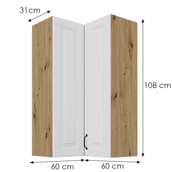 Konyhaszekrény Stilo fehér/artisan 60x60 GN-108 2F (90°)
