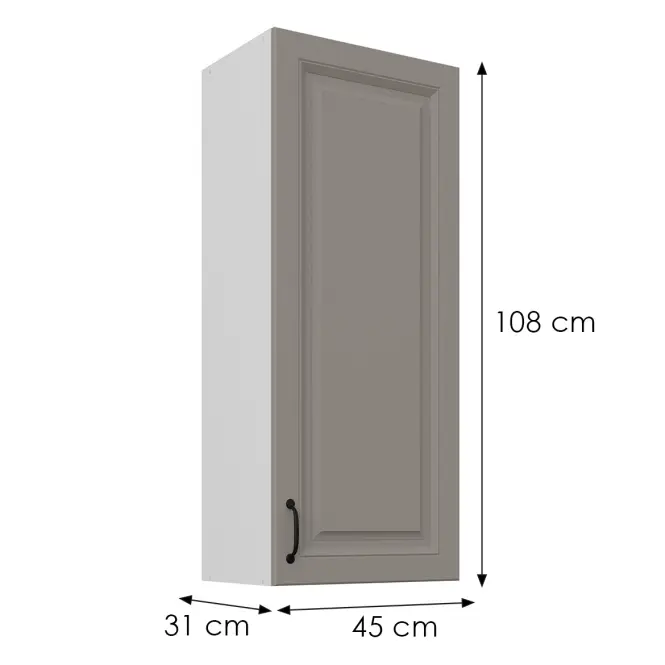 Konyhaszekrény Stilo claygrey/fehér 45G-108 1F,3