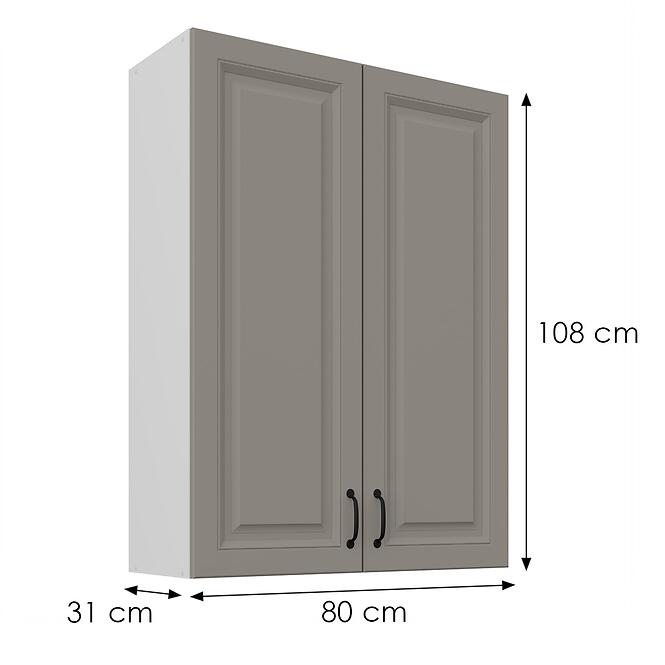 Konyhaszekrény Stilo claygrey/fehér 80G-108 2F