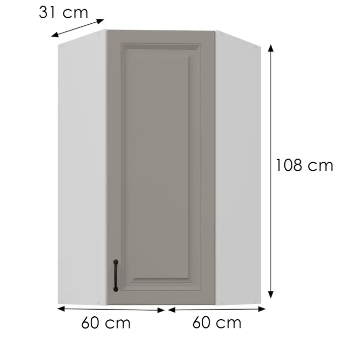 Konyhaszekrény Stilo claygrey/fehér 60x60 GN-108 1F (45°)