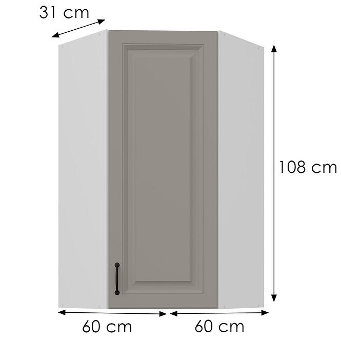 Konyhaszekrény Stilo claygrey/fehér 60x60 GN-108 1F (45°),3