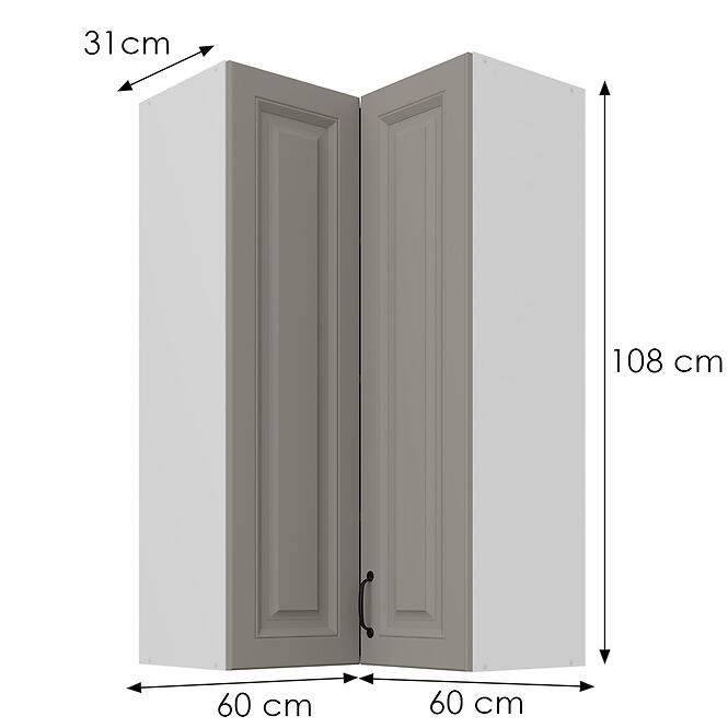 Konyhaszekrény Stilo claygrey/fehér 60x60 GN-108 2F (90°)