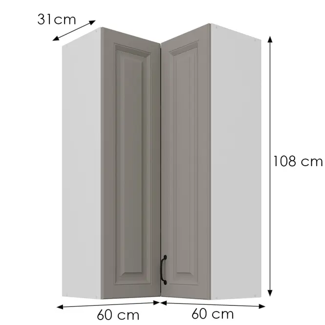 Konyhaszekrény Stilo claygrey/fehér 60x60 GN-108 2F (90°),3