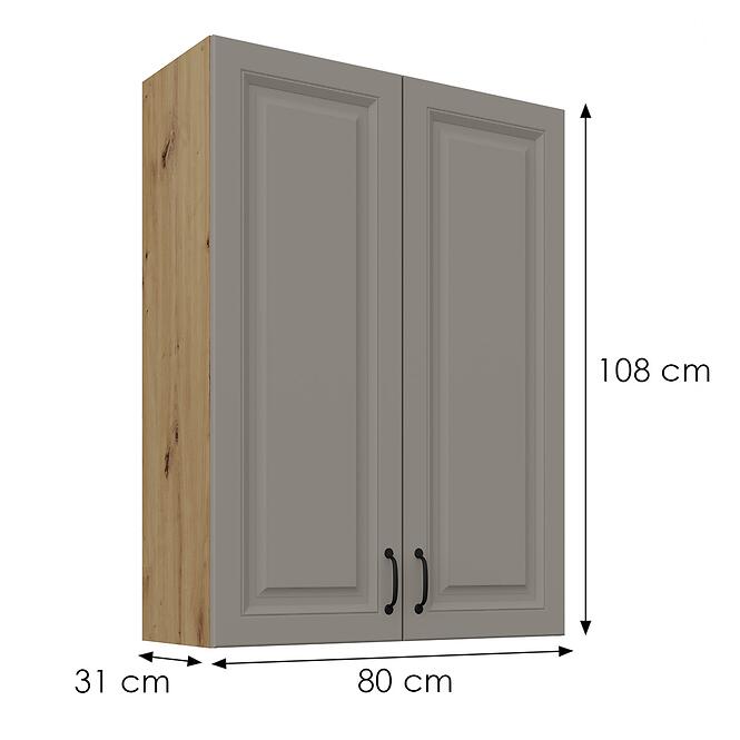 Konyhaszekrény Stilo claygrey/artisan 80G-108 2F,3