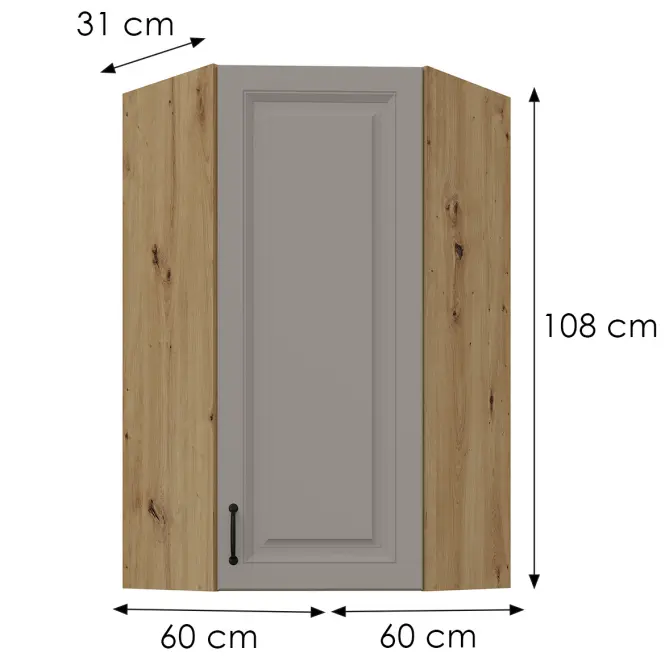 Konyhaszekrény Stilo claygrey/artisan 60x60 GN-108 1F (45°)