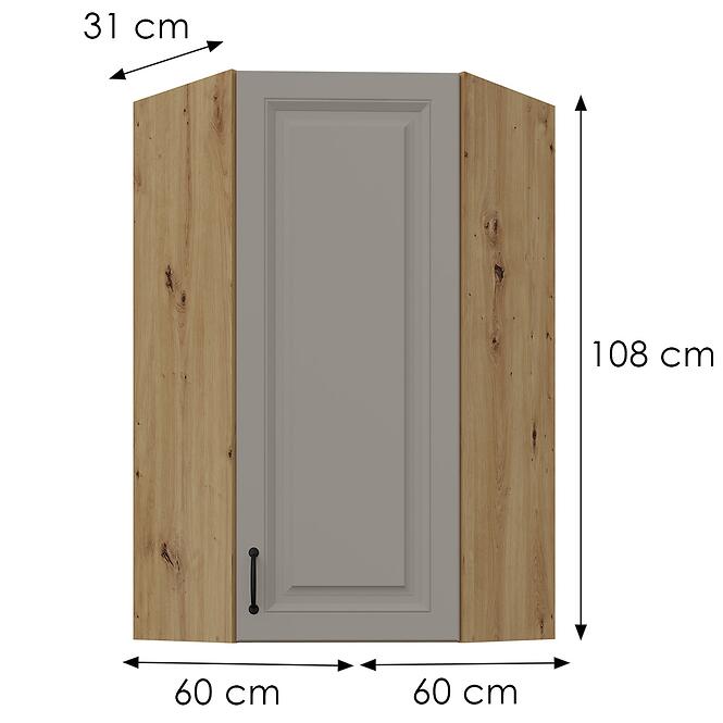 Konyhaszekrény Stilo claygrey/artisan 60x60 GN-108 1F (45°)