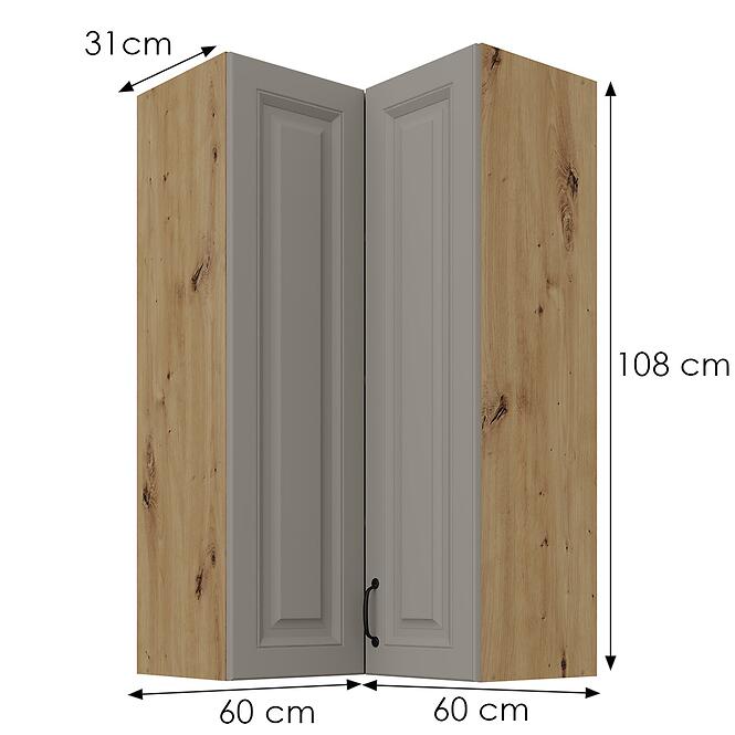 Konyhaszekrény Stilo claygrey/artisan 60x60 GN-108 2F (90°)