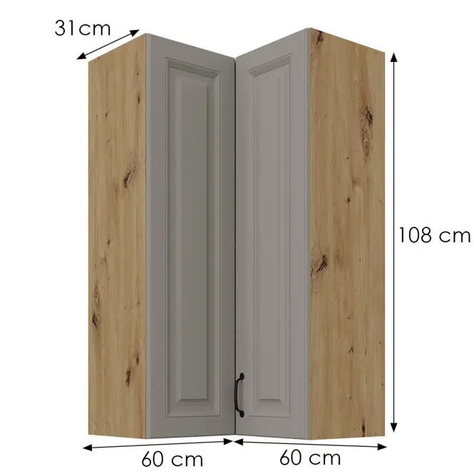 Konyhaszekrény Stilo claygrey/artisan 60x60 GN-108 2F (90°),3