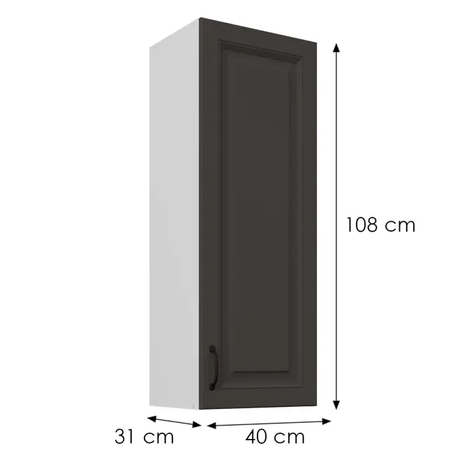 Konyhaszekrény Stilo grafit matt/fehér 40G-108 1F,3