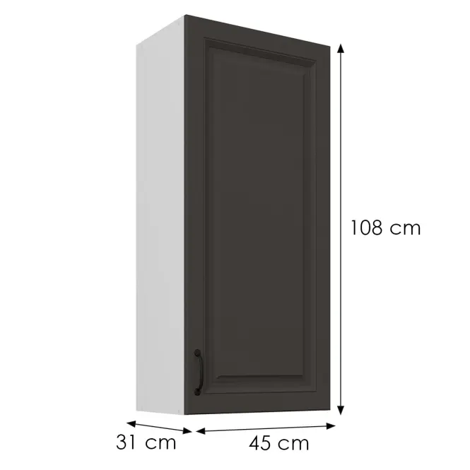 Konyhaszekrény Stilo grafit matt/fehér 45G-108 1F,3