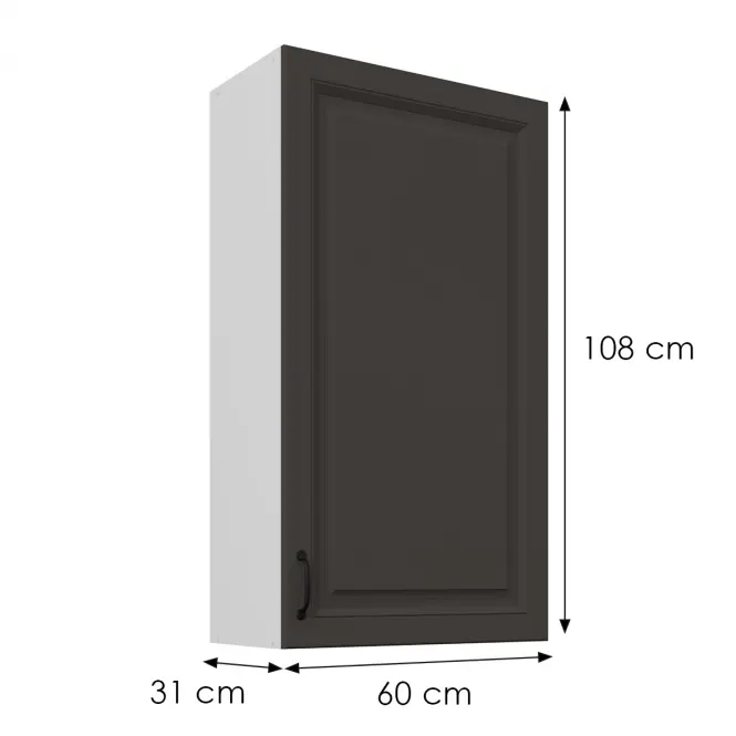Konyhaszekrény Stilo grafit matt/fehér 60G-108 1F
