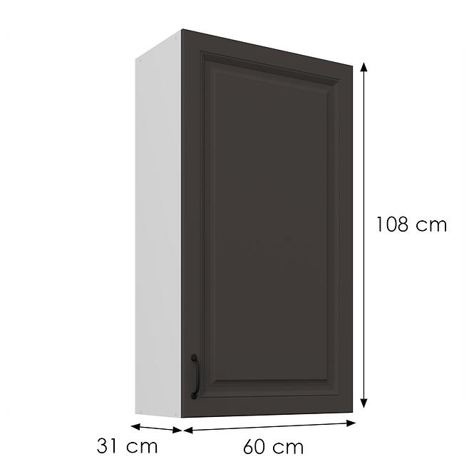 Konyhaszekrény Stilo grafit matt/fehér 60G-108 1F,3