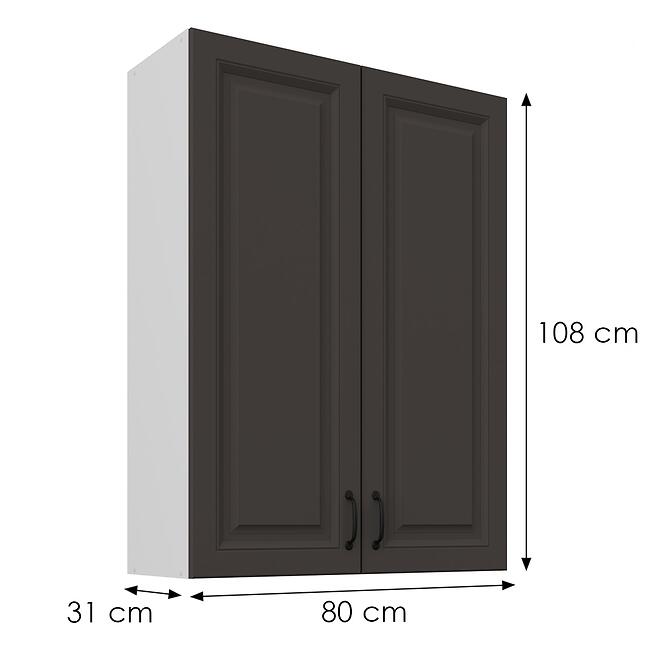 Konyhaszekrény Stilo grafit matt/fehér 80G-108 2F,3