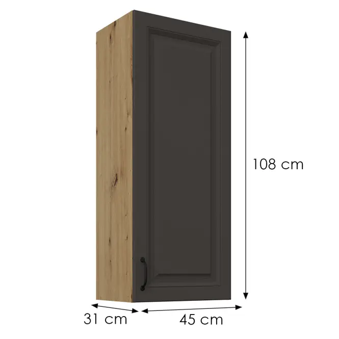 Konyhaszekrény Stilo grafit matt/artisan 45G-108 1F,3