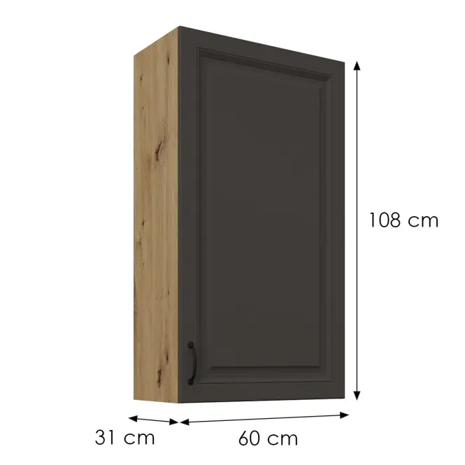 Konyhaszekrény Stilo grafit matt/artisan 60G-108 1F
