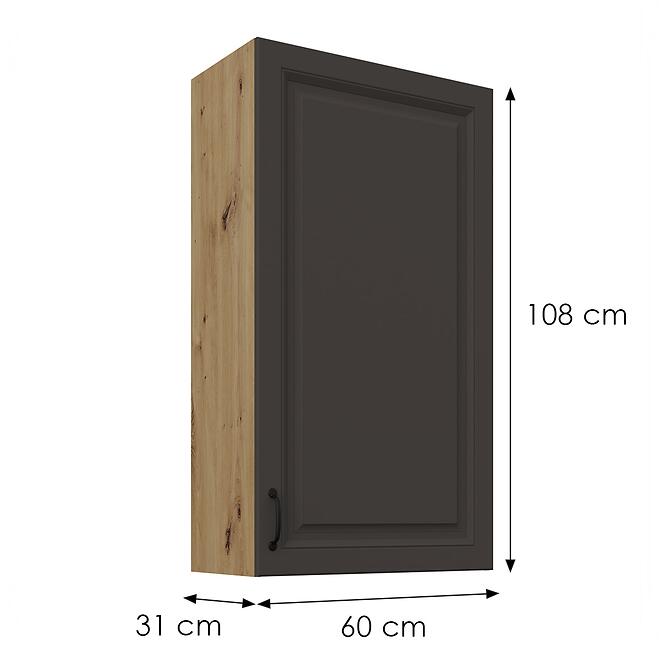 Konyhaszekrény Stilo grafit matt/artisan 60G-108 1F,2