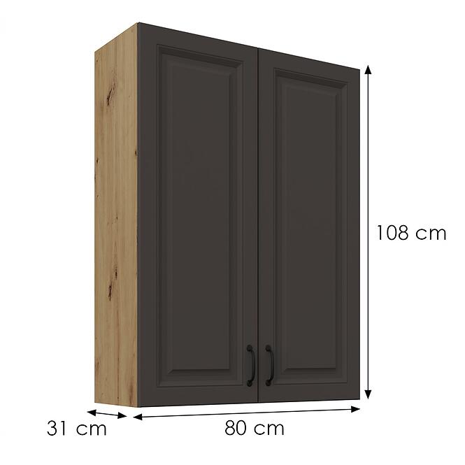 Konyhaszekrény Stilo grafit matt/artisan 80G-108 2F