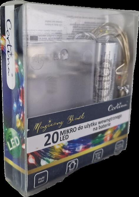 Karácsonyi fények LED 20l druciki lezki na baterie 4/19/nik/m,3