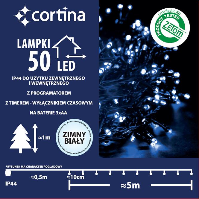 Karácsonyi fények 5/21/bat LED 50l zew. Cw bat,2