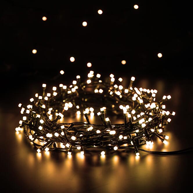 Karácsonyi fények LED 300l zew. z programatorem i timerem 15/25/LED/ww+m