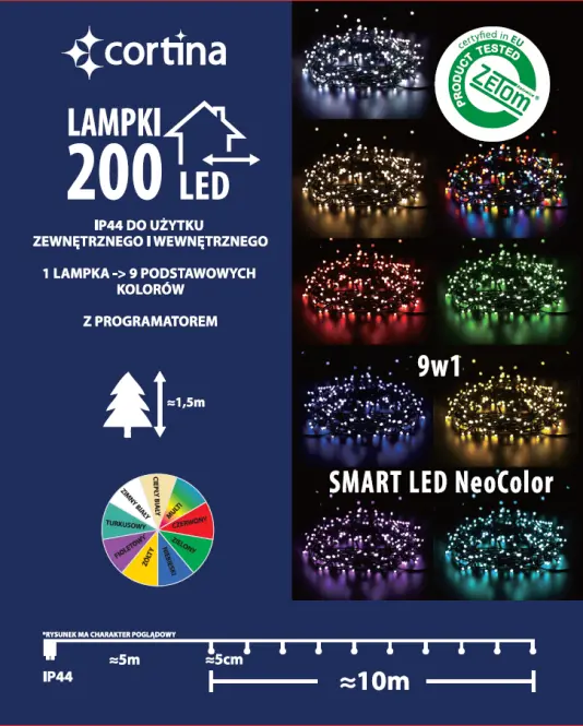 Karácsonyi fények LED 200l zew. Z program i multifunction 39/25/le,10