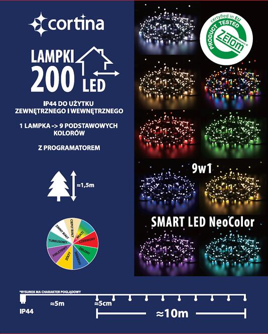 Karácsonyi fények LED 200l zew. Z program i multifunction 39/25/le,10