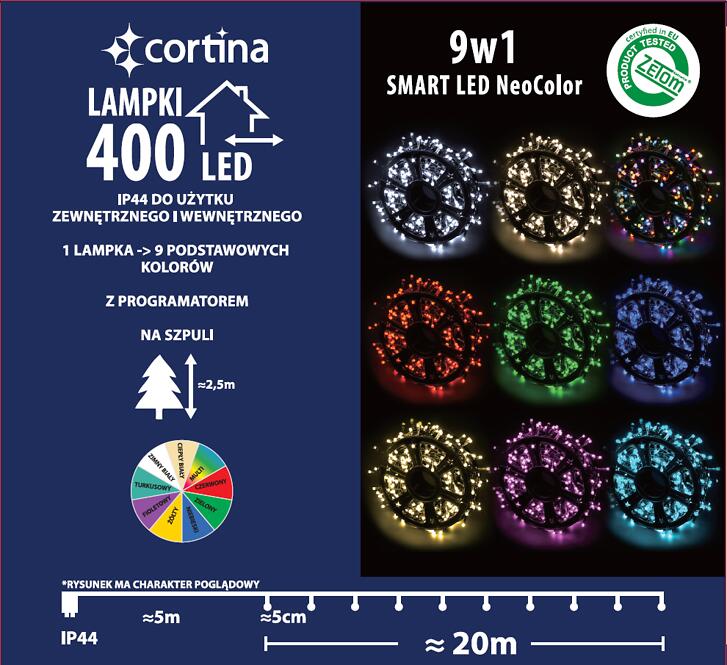 Karácsonyi fények LED 400l zew. Z program i multifunction 43/25/le