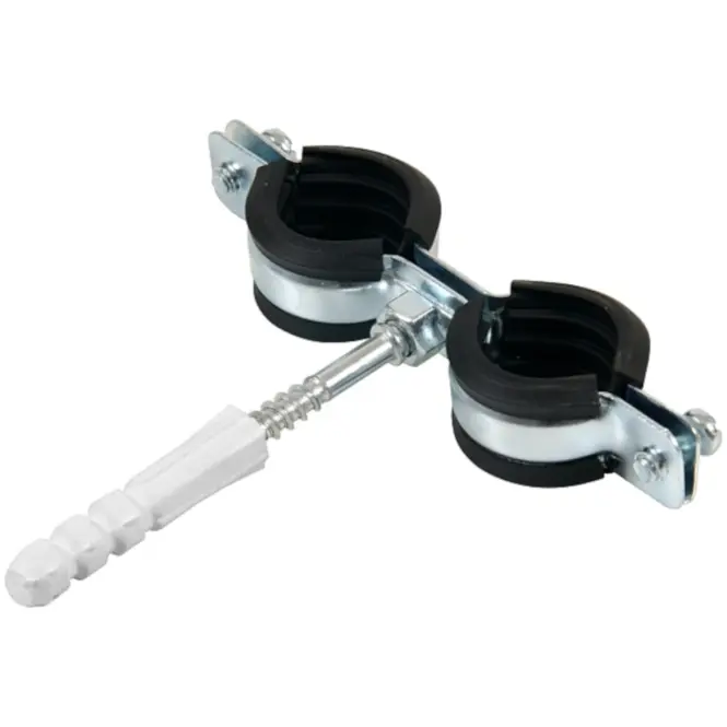 Dupla fém csőbilincs dübellel és tömítéssel 1/2˝ x 20–24