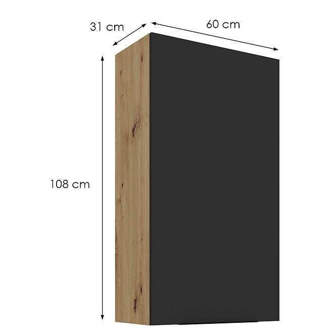 Konyhaszekrény Aria-Bl/Ar Anti Fingerprint 60g-108 1f