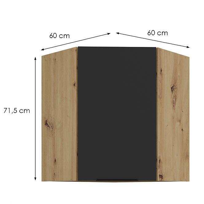 Konyhaszekrény Aria-Bl/Ar Anti Fingerprint 60x60 Gn-72 1f (45°)