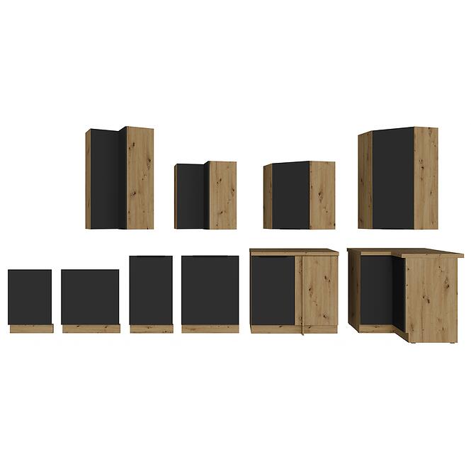 Konyhaszekrény Aria-Bl/Ar Anti Fingerprint 60x60 Gn-108 1f (45°),11