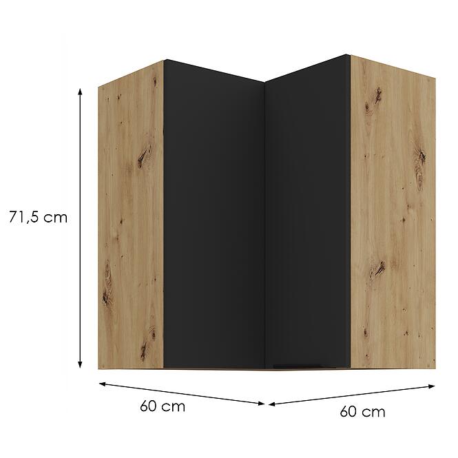 Konyhaszekrény Aria-Bl/Ar Anti Fingerprint 60x60 Gn-72 2f (90°)