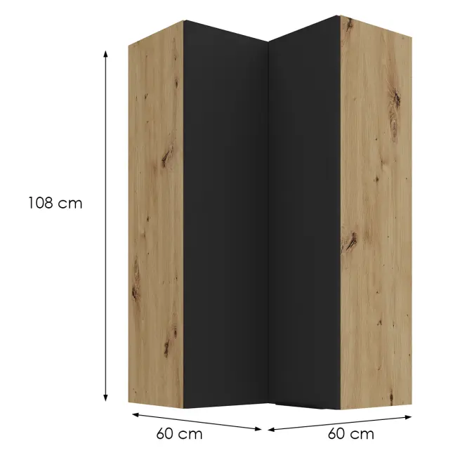 Konyhaszekrény Aria-Bl/Ar Anti Fingerprint 60x60 Gn-108 2f (90°)