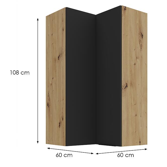 Konyhaszekrény Aria-Bl/Ar Anti Fingerprint 60x60 Gn-108 2f (90°)