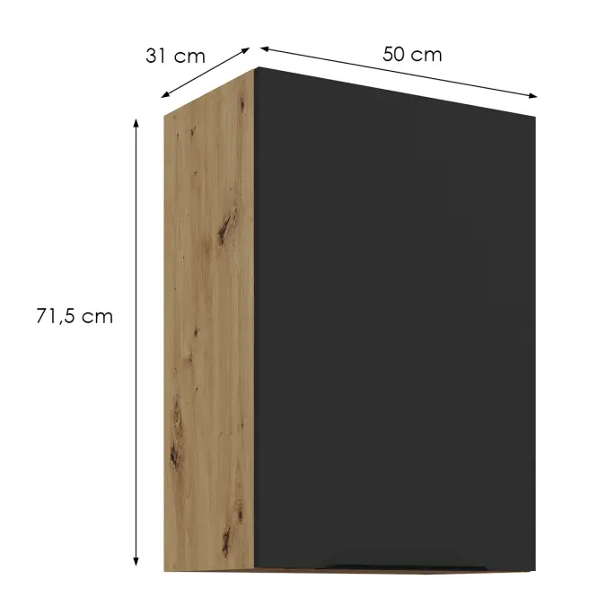 Konyhaszekrény Aria-Bl/Ar Anti Fingerprint 50g-72 1f,2