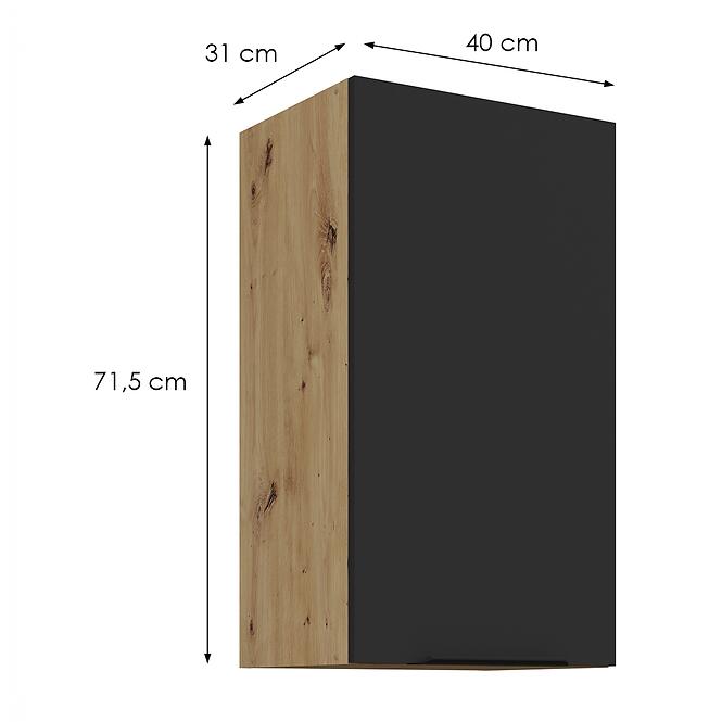 Konyhaszekrény Aria-Bl/Ar Anti Fingerprint 40g-72 1f