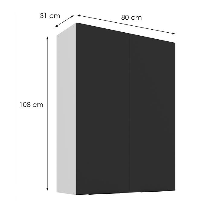 Konyhaszekrény Aria-Bl/Wh Anti Fingerprint 80g-108 2f