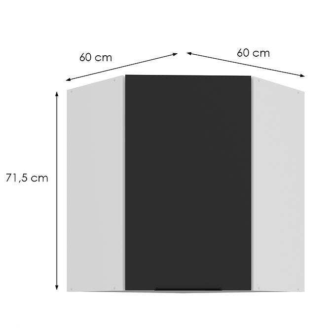 Konyhaszekrény Aria-Bl/Wh Anti Fingerprint 60x60 Gn-72 1f (45°)
