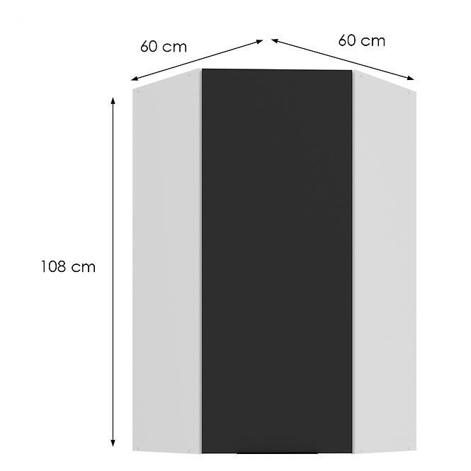 Konyhaszekrény Aria-Bl/Wh Anti Fingerprint 60x60 Gn-108 1f (45°),2