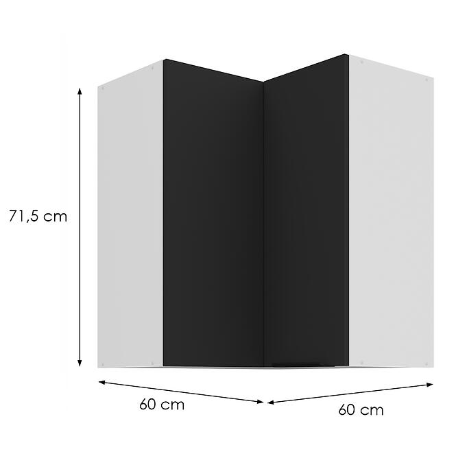 Konyhaszekrény Aria-Bl/Wh Anti Fingerprint 60x60 Gn-72 2f (90°)