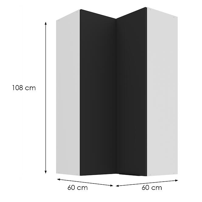 Konyhaszekrény Aria-Bl/Wh Anti Fingerprint 60x60 Gn-108 2f (90°)