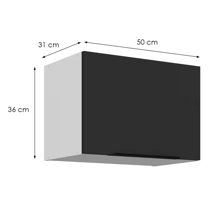 Konyhaszekrény Aria-Bl/Wh Anti Fingerprint 50gu-36 1f