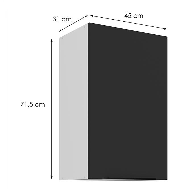 Konyhaszekrény Aria-Bl/Wh Anti Fingerprint 45g-72 1f,2